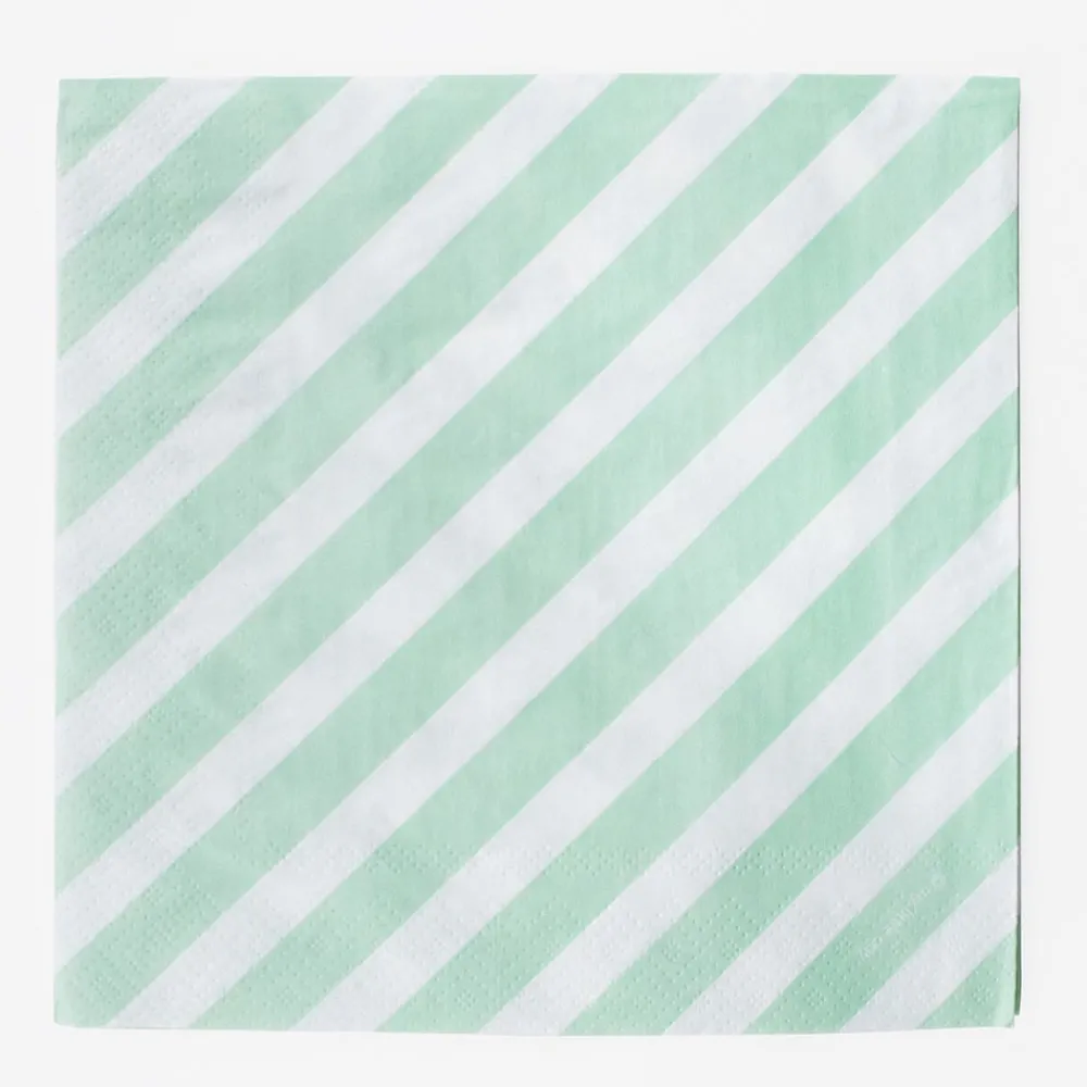 Clearance My Little Day 20 Aqua Stripe Napkins