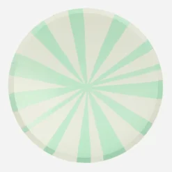 Fashion Meri Meri 8 Aqua Stripe Plates