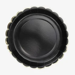 Discount Party Pro 8 Black Scalloped Plates