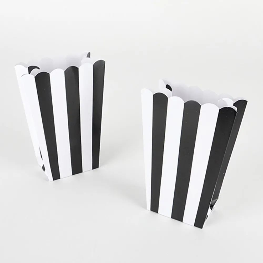 Store Amscan 5 Black Striped Popcorn Boxes