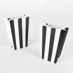 Fashion Amscan 5 Black Striped Popcorn Boxes