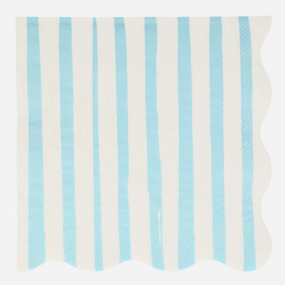 Discount Meri Meri 16 Blue Striped Napkins