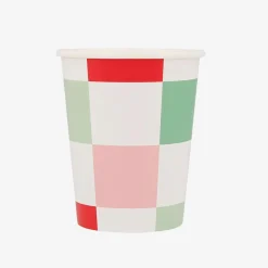 Sale Meri Meri 8 Checkered Christmas Cups