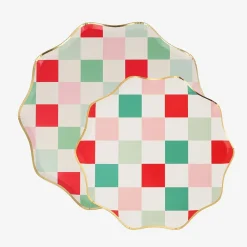 Store Meri Meri 8 Checkered Christmas Plates