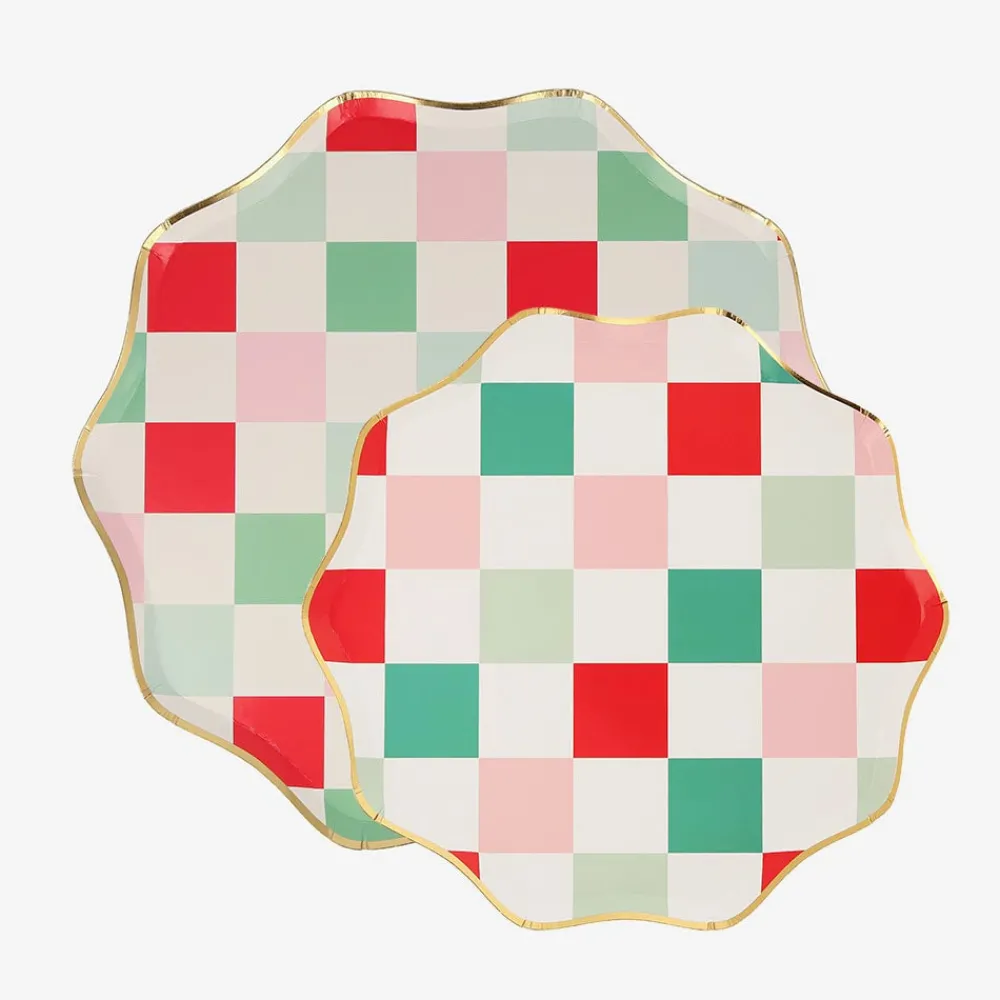Store Meri Meri 8 Checkered Christmas Plates