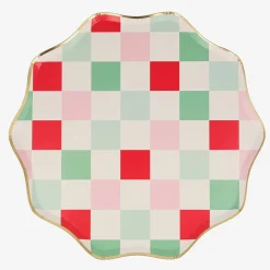 Store Meri Meri 8 Checkered Christmas Plates