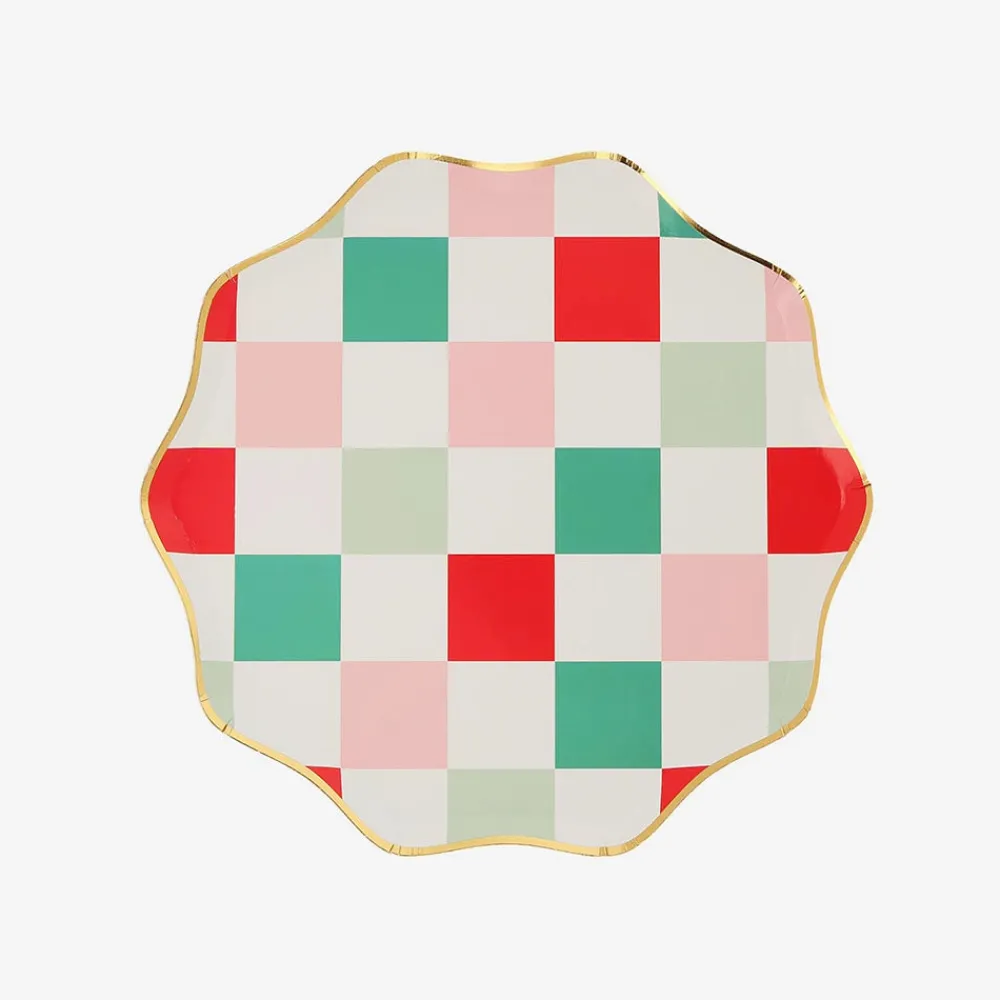 Store Meri Meri 8 Checkered Christmas Plates