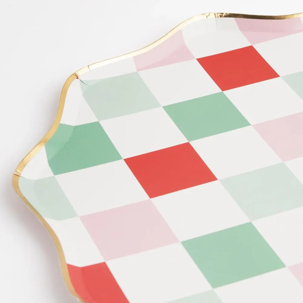 Store Meri Meri 8 Checkered Christmas Plates