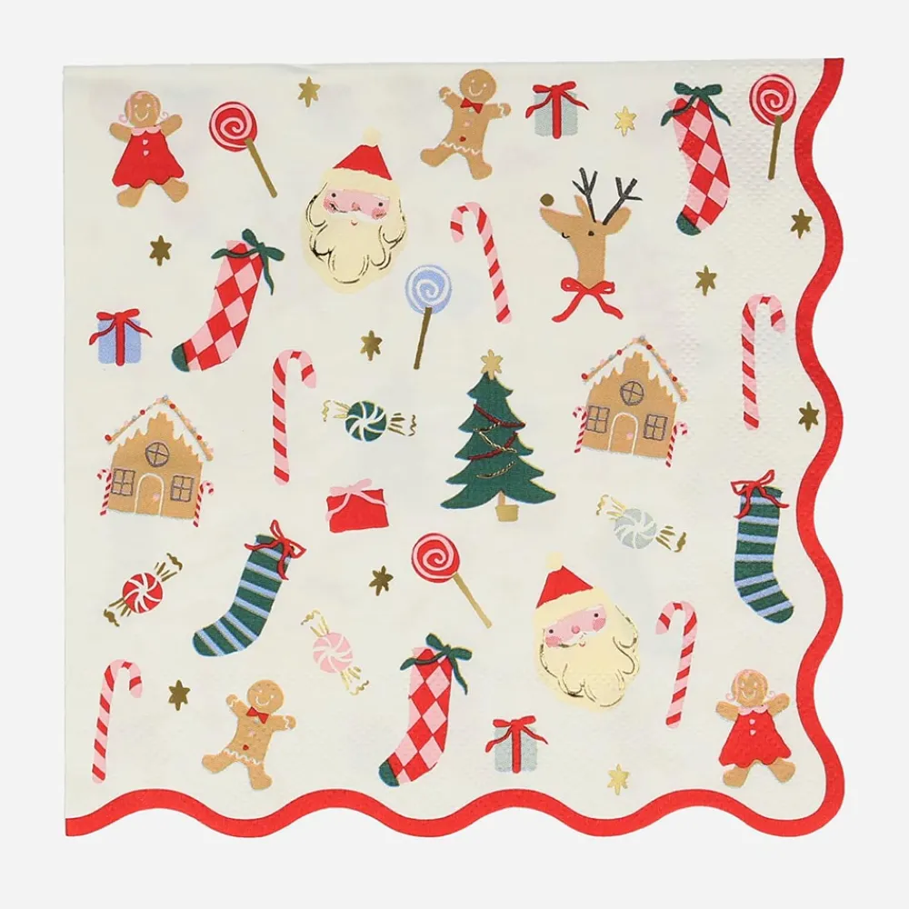 Hot Meri Meri 16 Christmas Napkins