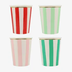 Fashion Meri Meri 8 Christmas Striped Cups