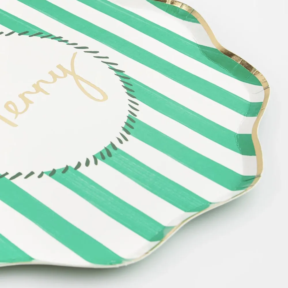 Best Sale Meri Meri 8 Christmas Striped Plates