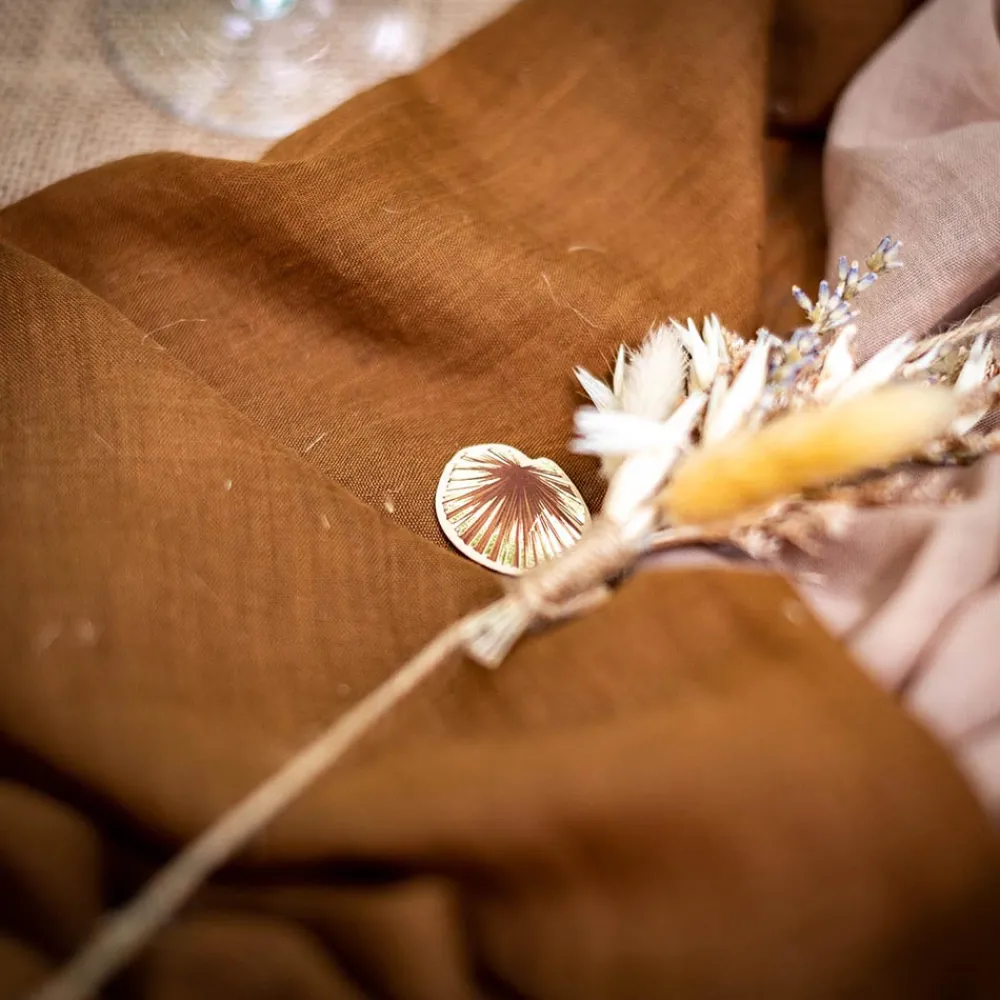 Outlet Arty Fêtes Factory 1 Cognac Muslin Table Runner