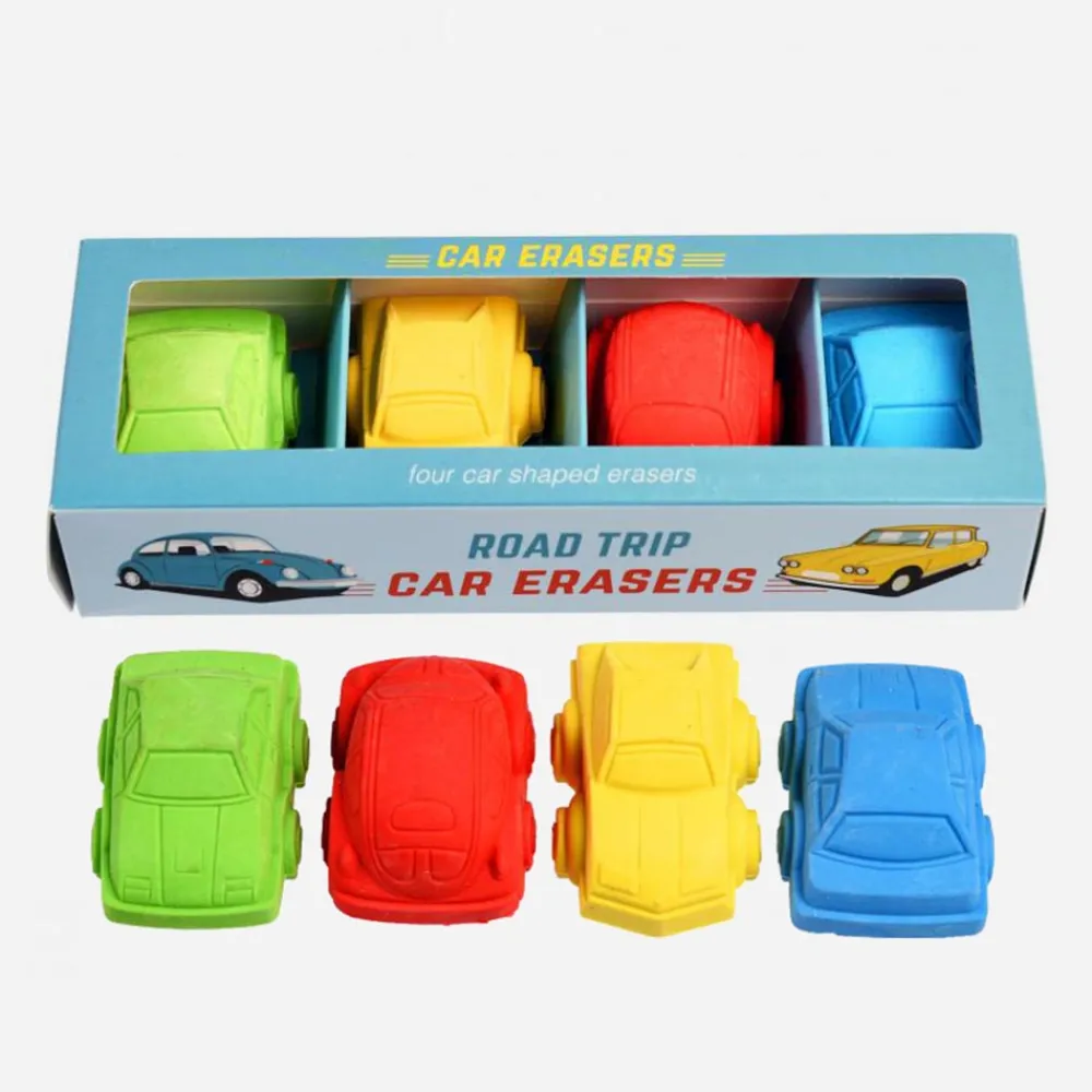 Shop Rex London 4 Colored Car Erasers