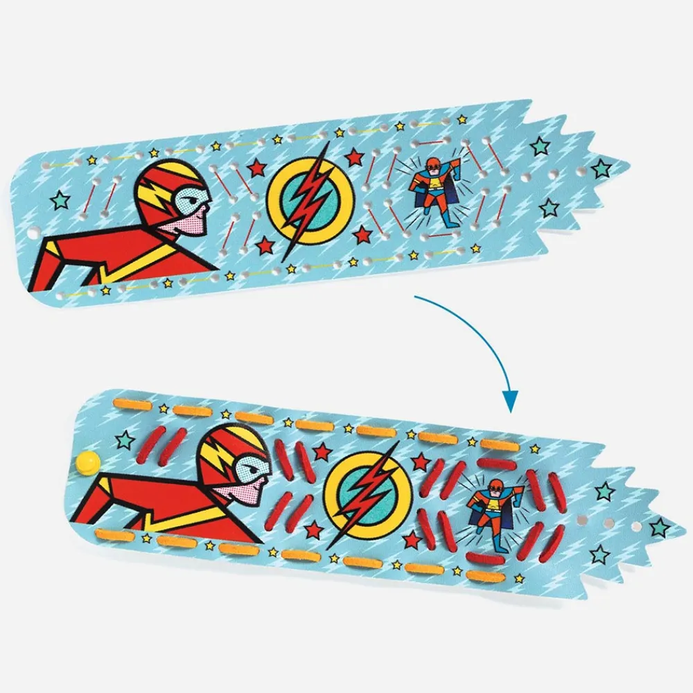 Clearance Djeco 1 Creative Kit For Superhero Bracelets