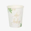 Online Arty Fêtes Factory 8 Cups Oh Baby Leaves Green And Gold