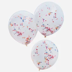 Best Ginger Ray 3 Double Multicolored Confetti Balloons