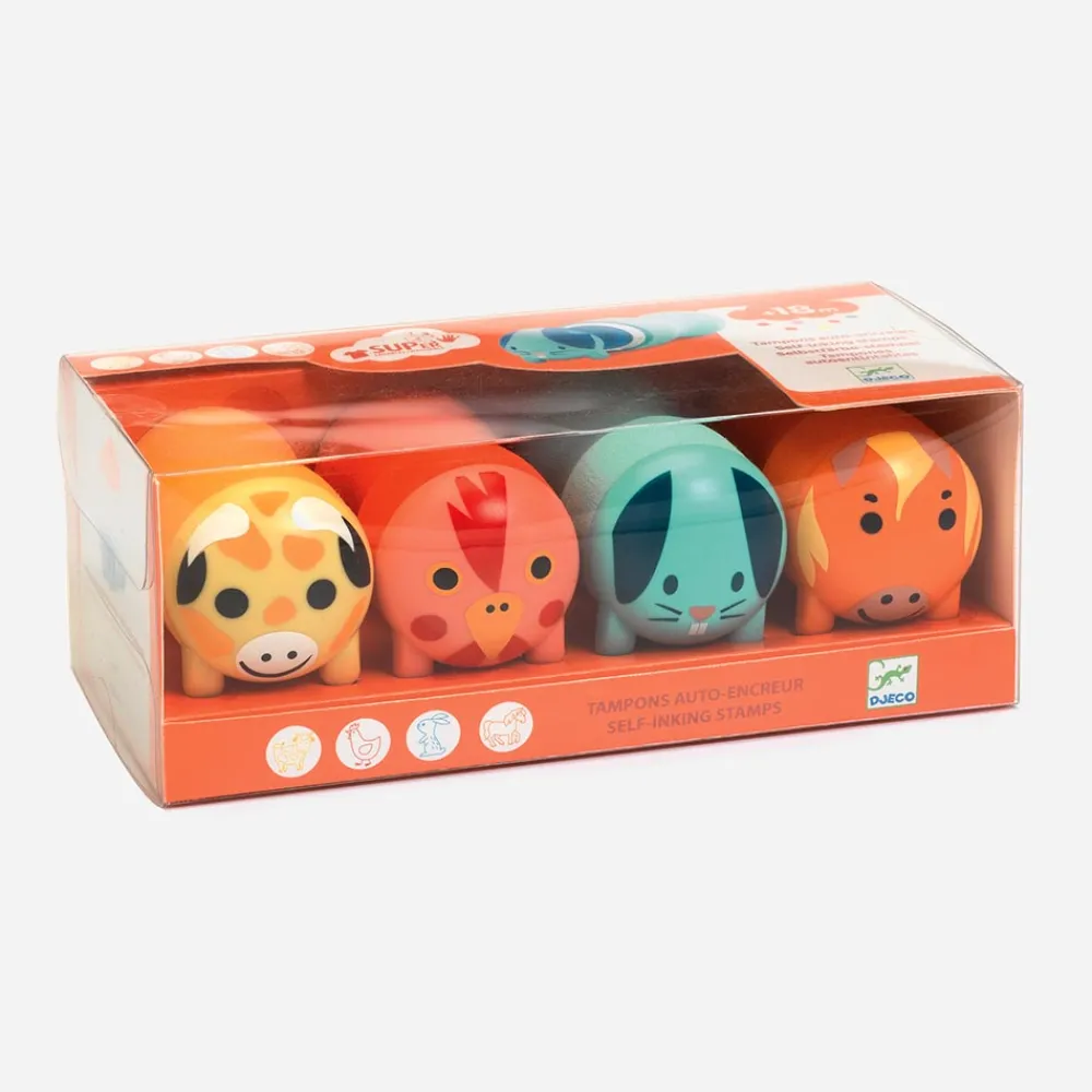 Clearance Djeco 4 Farm Animal Stamps