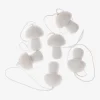 New Rico Design 6 Gift Tags Glittery White Mushrooms