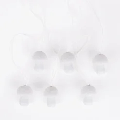 New Rico Design 6 Gift Tags Glittery White Mushrooms