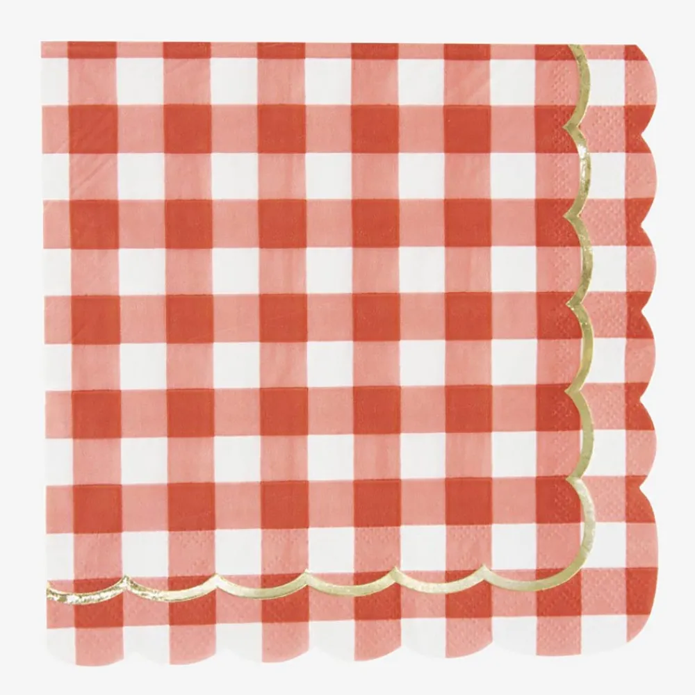 Fashion Party Pro 16 Gingham Scalloped Napkins