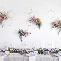 Cheap Party Deco 2 Golden Metal Hoops (20 And 28 Cm)