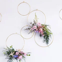 Cheap Party Deco 2 Golden Metal Hoops (20 And 28 Cm)