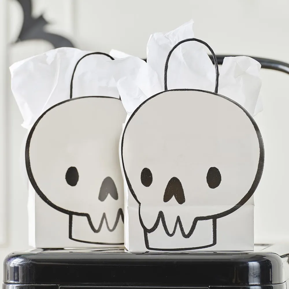 Cheap Ginger Ray 6 Halloween Skull Gift Bags