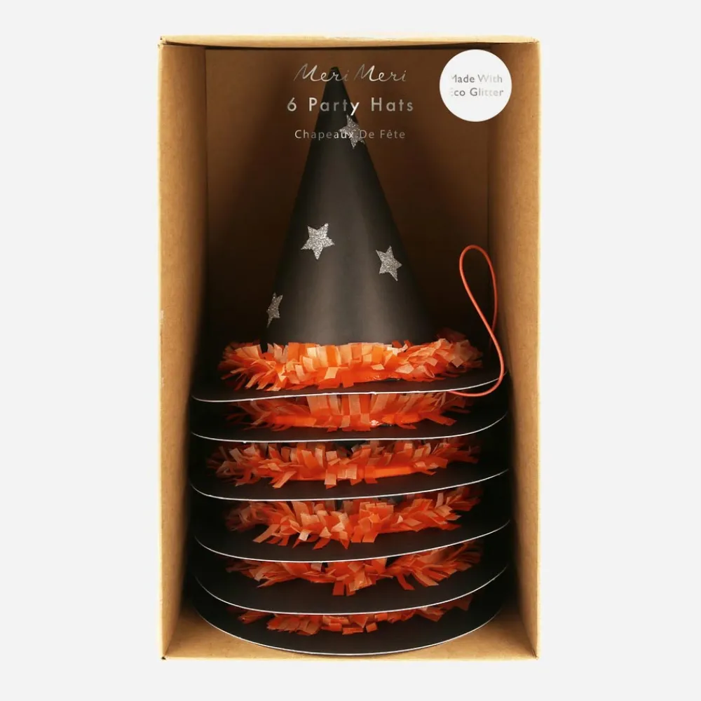 Cheap Meri Meri 6 Halloween Witch Pointy Hats