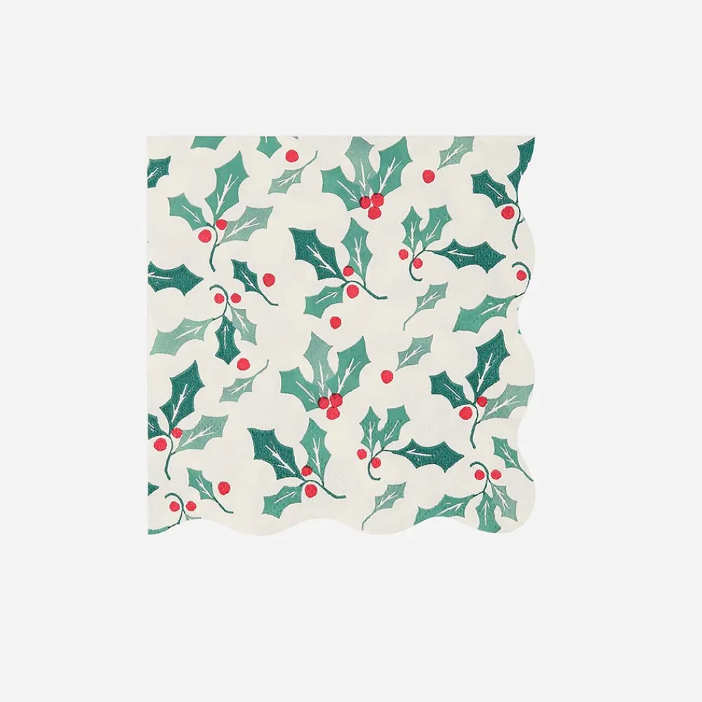 Shop Meri Meri 16 Holly Christmas Napkins