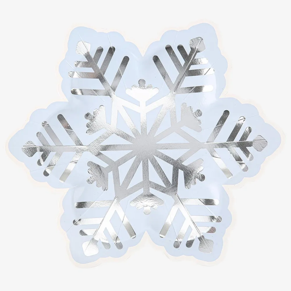 New Arty Fêtes Factory 8 Ice Blue Snowflake Plates