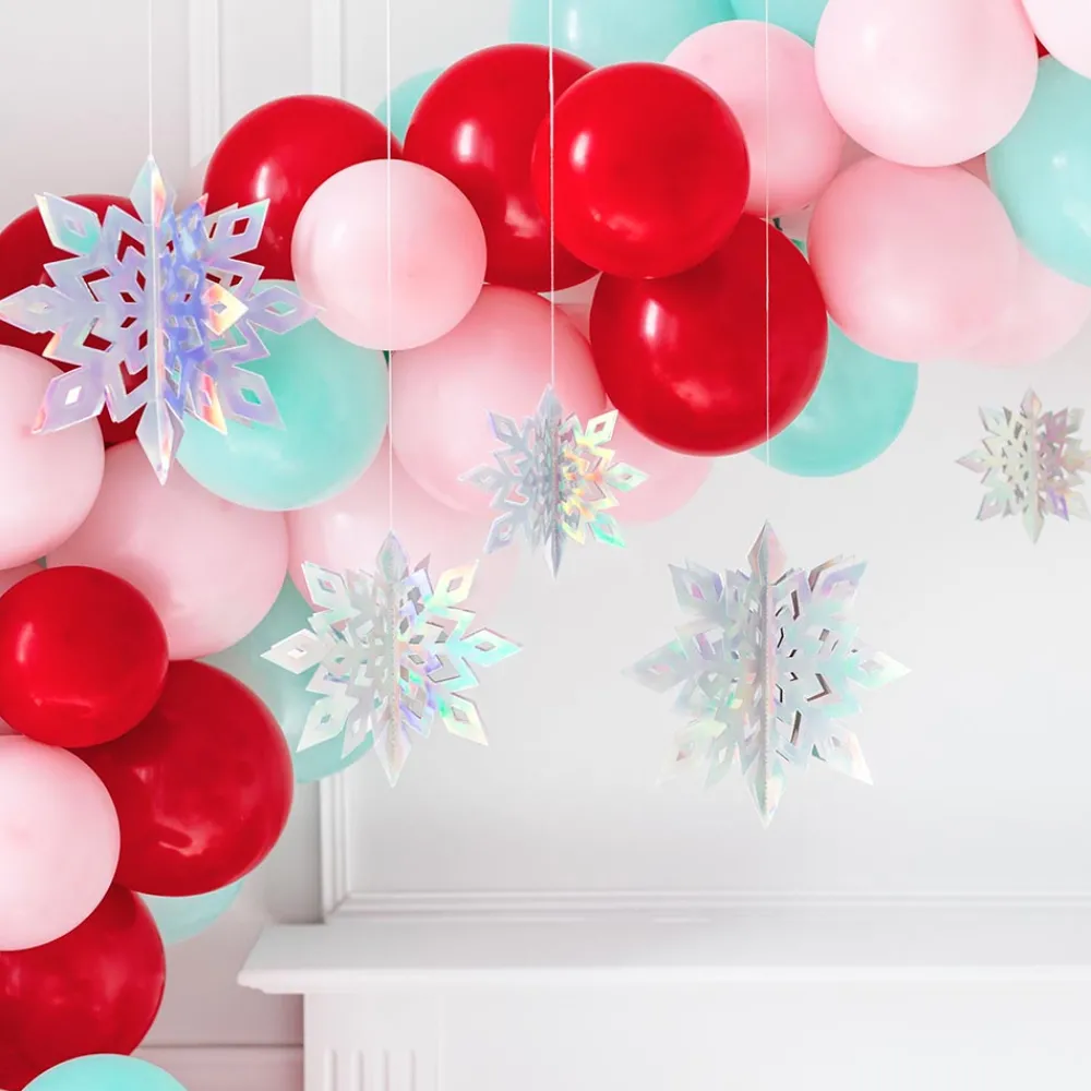 Outlet Party Deco 6 Iridescent Snowflake Decorations