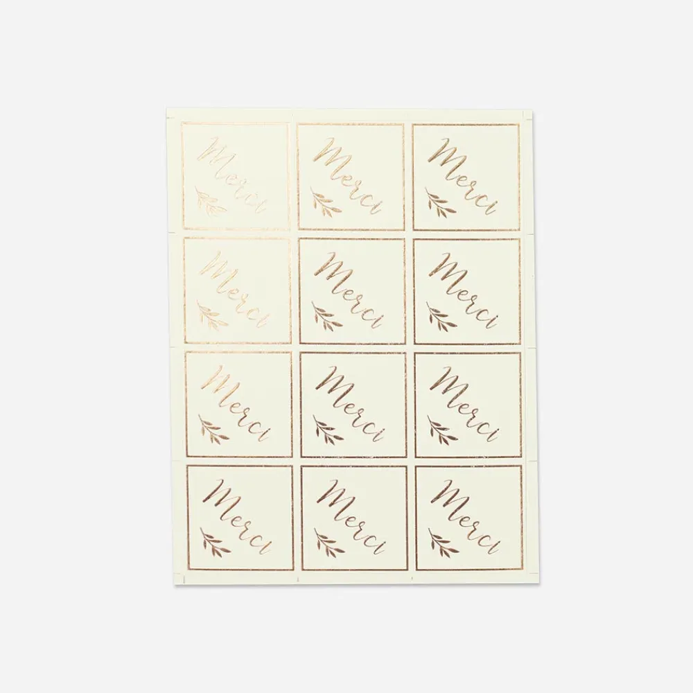 New Arty Fêtes Factory 24 Ivory Thank You Stickers