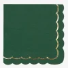 Discount Party Pro 16 Jungle Green Scalloped Napkins