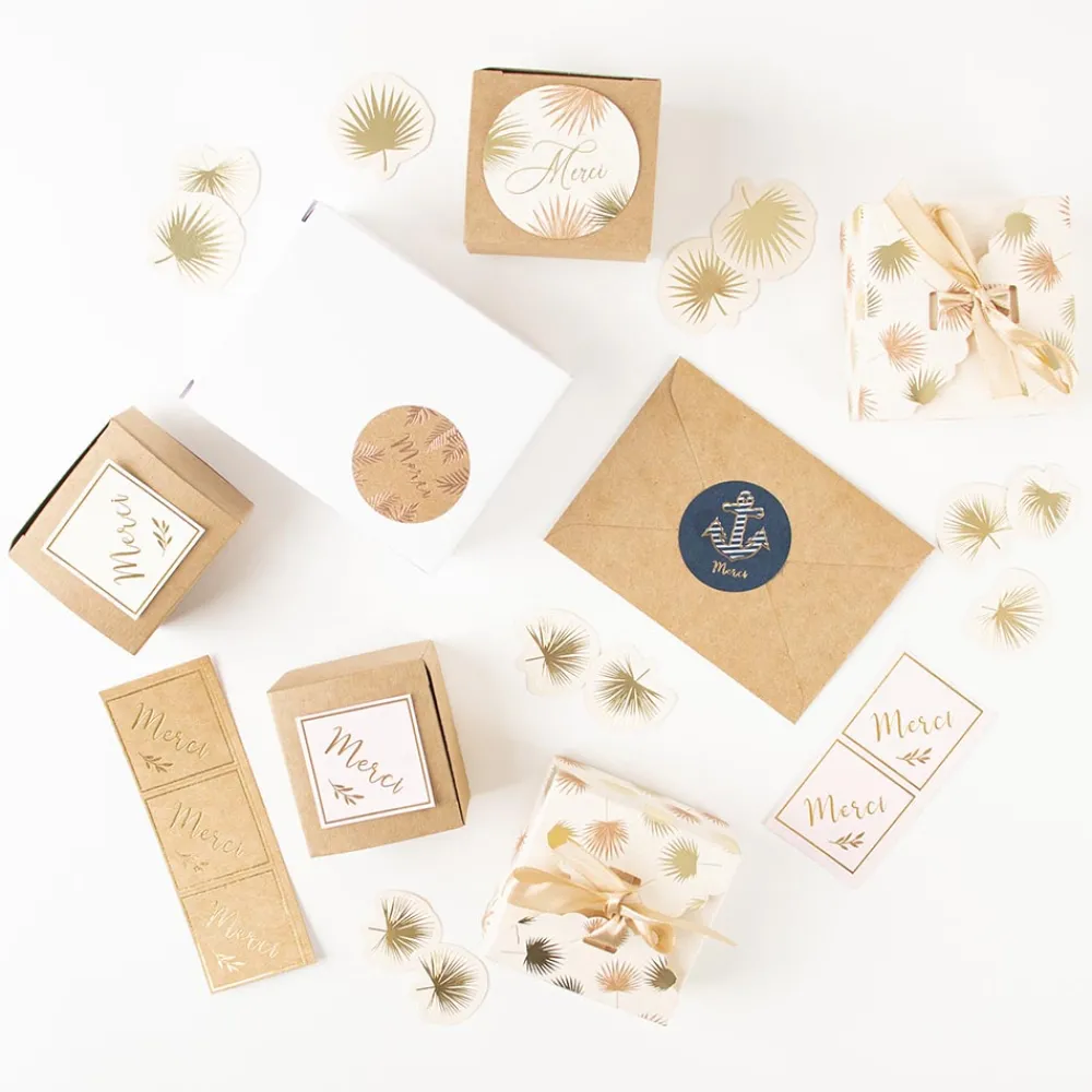 Online Arty Fêtes Factory 24 Kraft And Gold Thank You Stickers