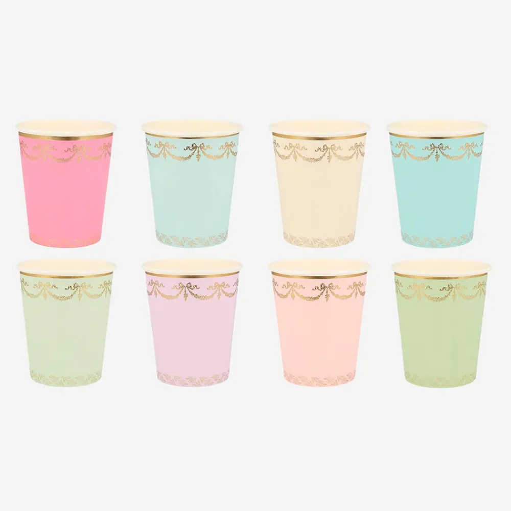 Store Meri Meri 8 Laduree Pastel And Gold Cups