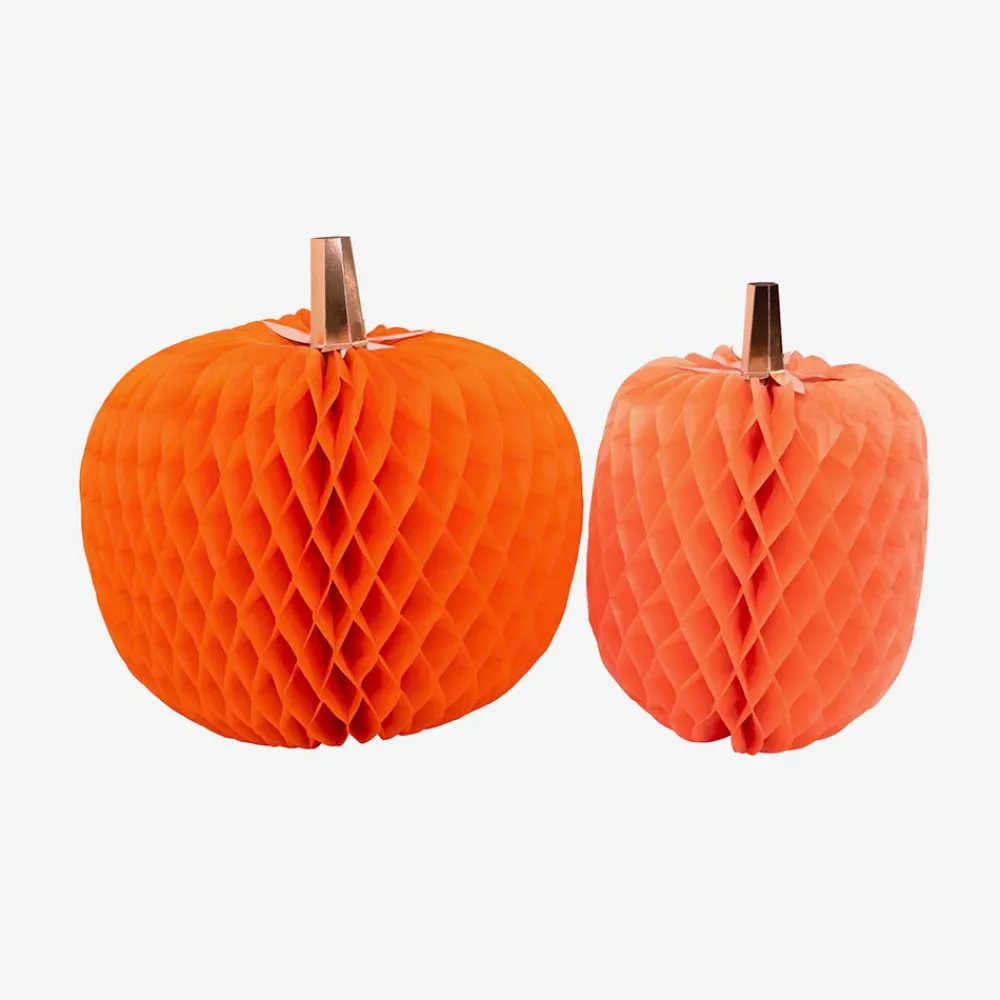 Cheap Meri Meri 2 Large Honeycomb Halloween Pumpkins
