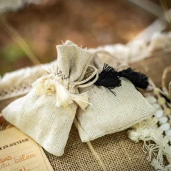 Fashion Arty Fêtes Factory 4 Linen Pouches - Black