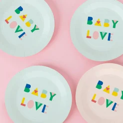 Online My Little Day 8 Mint Baby Shower Plates