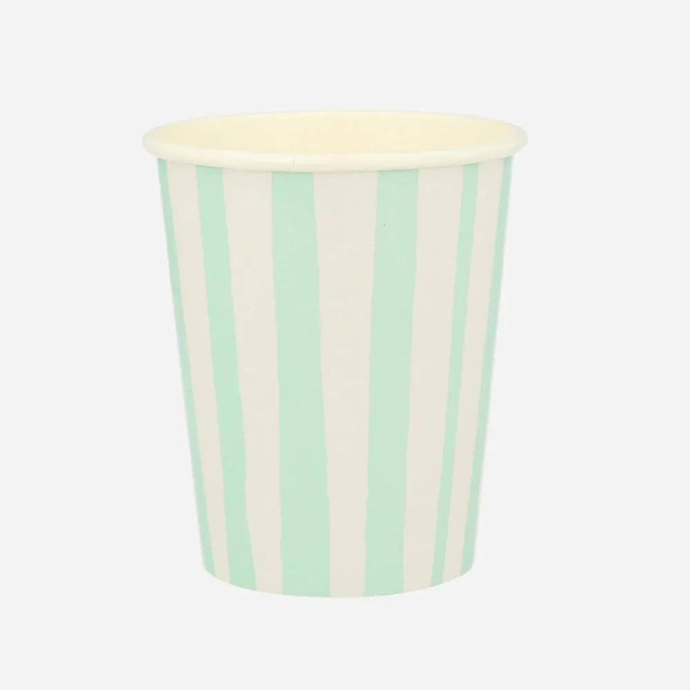 Cheap Meri Meri 8 Mint Striped Cups
