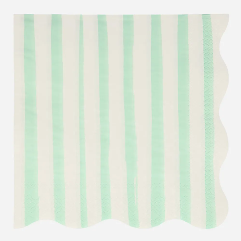 Cheap Meri Meri 16 Mint Striped Napkins