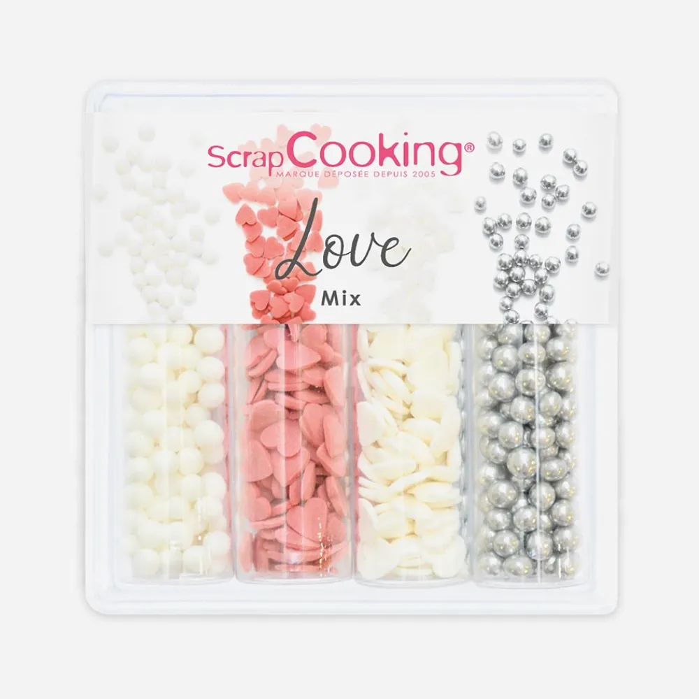 Clearance ScrapCooking 4 Mix Love Hearts Sweet Decoration Pots