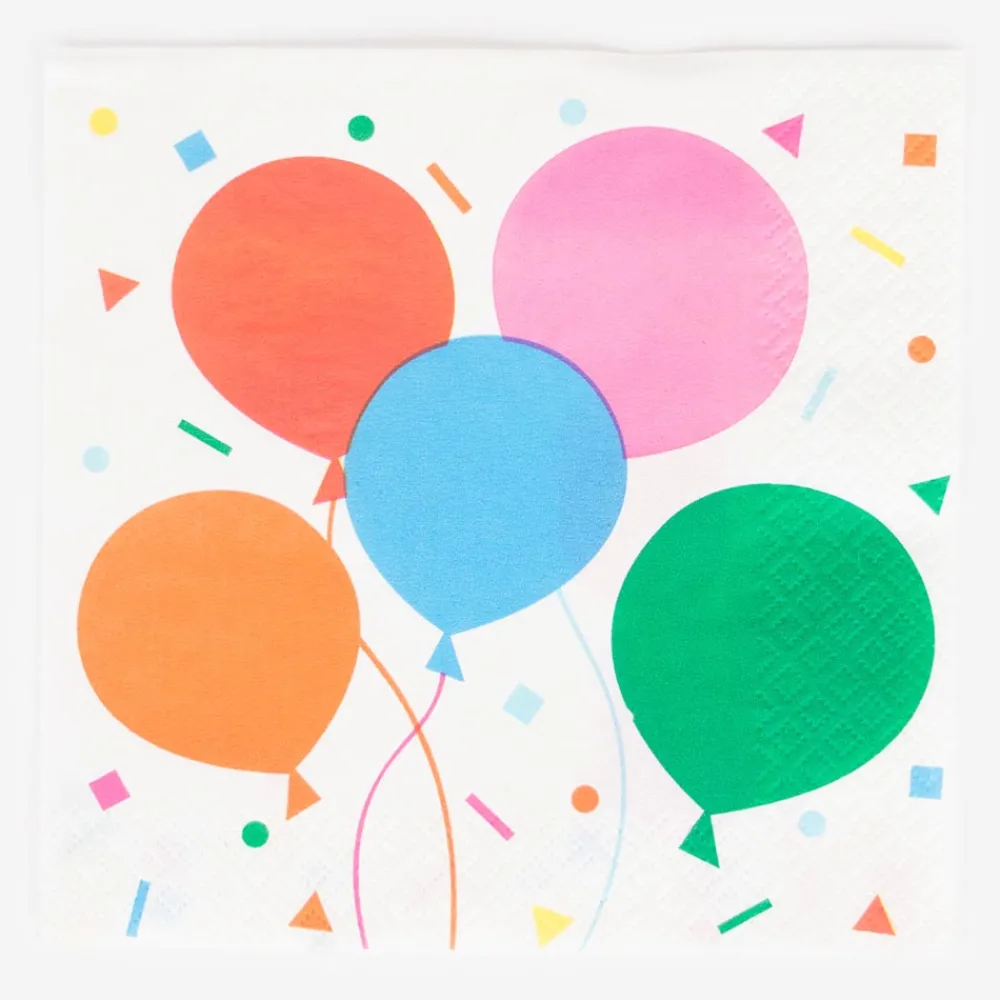 Cheap Unique Party 16 Multicolored Balloon Napkins