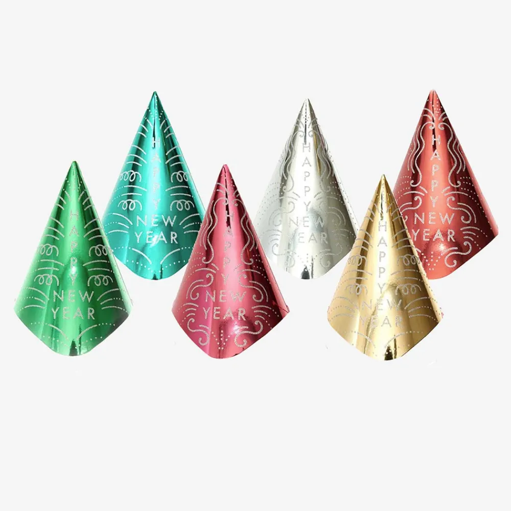 Best Sale Rico Design 6 Multicolored Happy New Year Pointy Hats