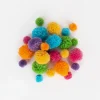 New Graine Créative 24 Multicolored Woolly Pompoms