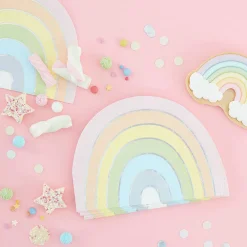 Best Ginger Ray 16 Napkins - Pastel And Iridescent Rainbow
