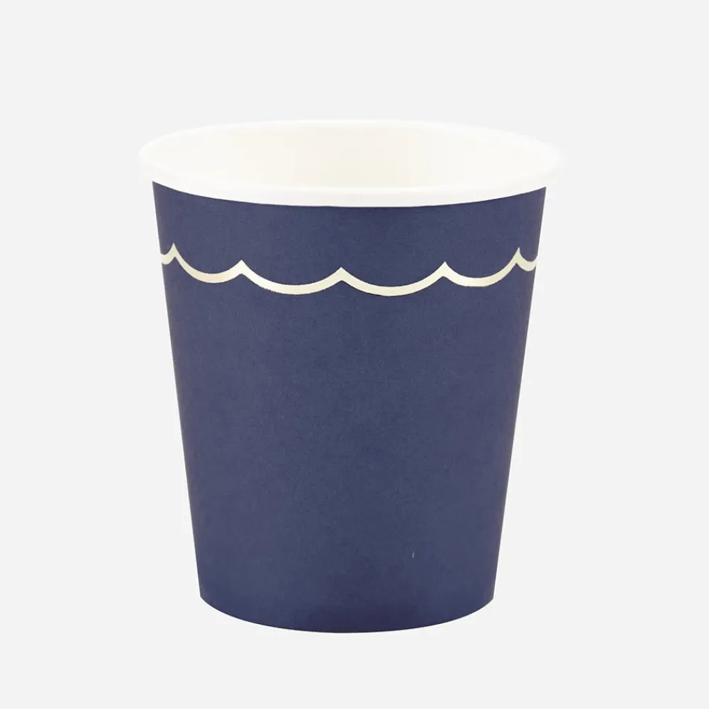 Store Party Pro 8 Navy Blue And Gold Cups