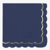 Cheap Party Pro 16 Navy Blue Scalloped Napkins
