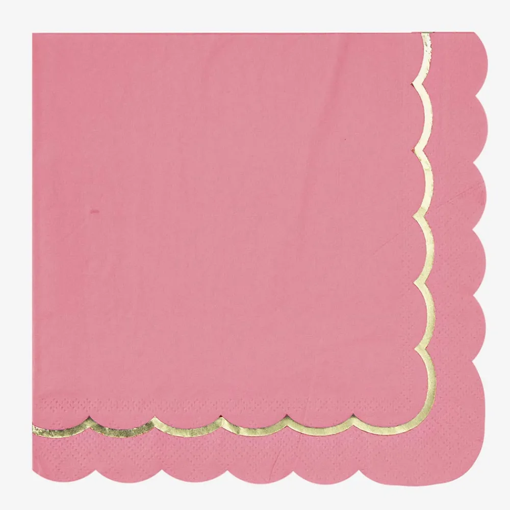 Shop Party Pro 16 Neon Pink Scalloped Napkins