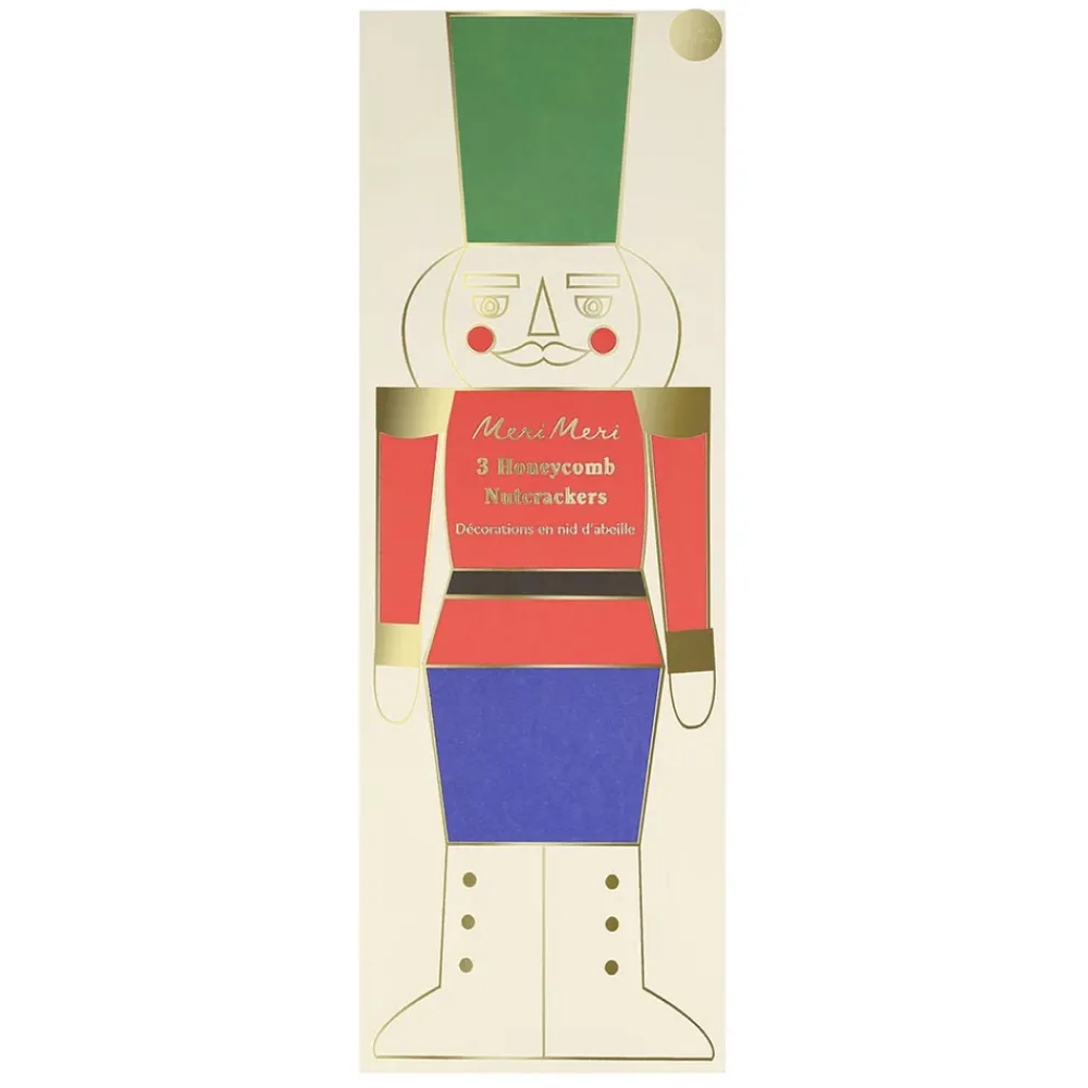 Cheap Meri Meri 3 Nutcracker Christmas Honeycomb Decorations