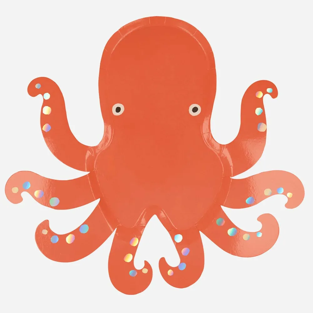 New Meri Meri 8 Octopus Plates